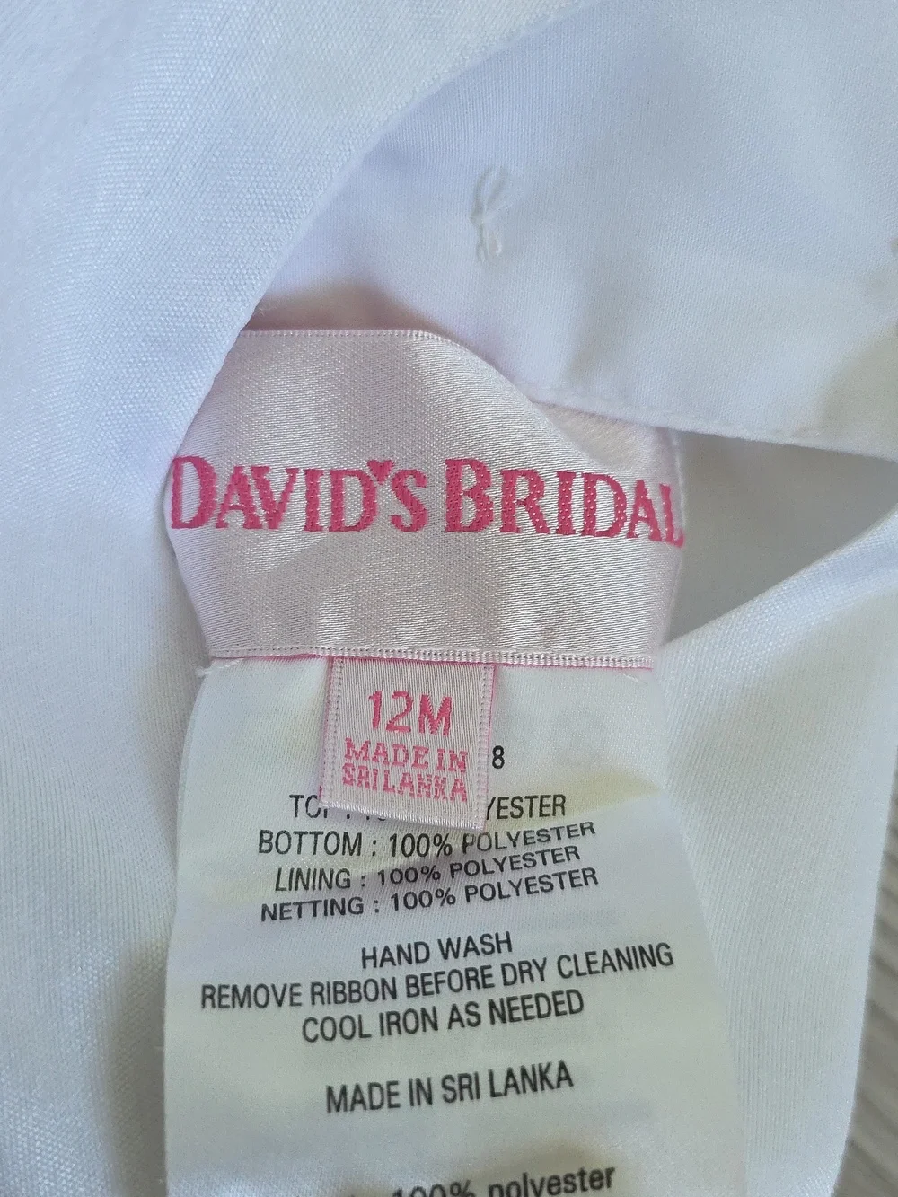 David's Bridal Tulle Flower Girl Dress In White - Picture 8 of 8